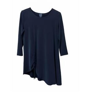 NEW CLARA SUNWOO women's three-quarter sleeves scoopneck tunic in black